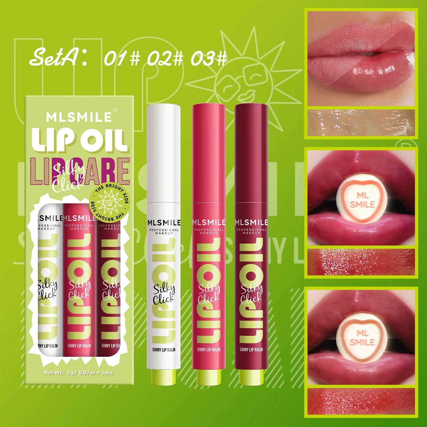 LumiGloss Set – Labial Brillante de Larga Duración (3 piezas)