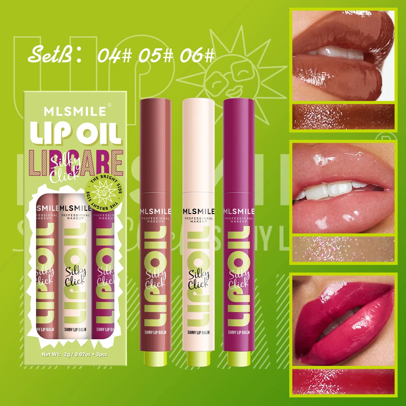LumiGloss Set – Labial Brillante de Larga Duración (3 piezas)