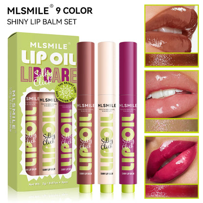 LumiGloss Set – Labial Brillante de Larga Duración (3 piezas)
